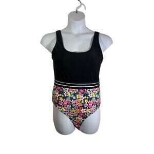 Black and floral XL one piece swimsuit